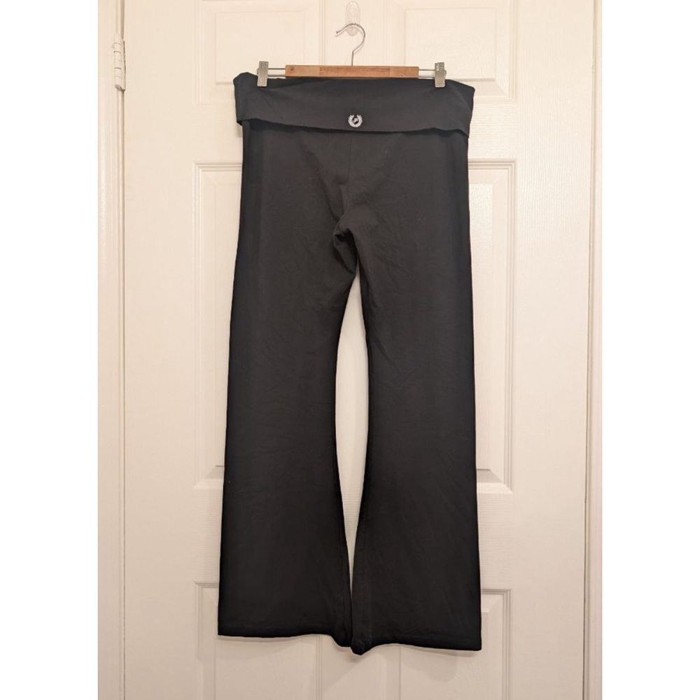 Women's Y2K PINK Victoria's Secret Black Fold Over Boot Cut & Flare Pants XL